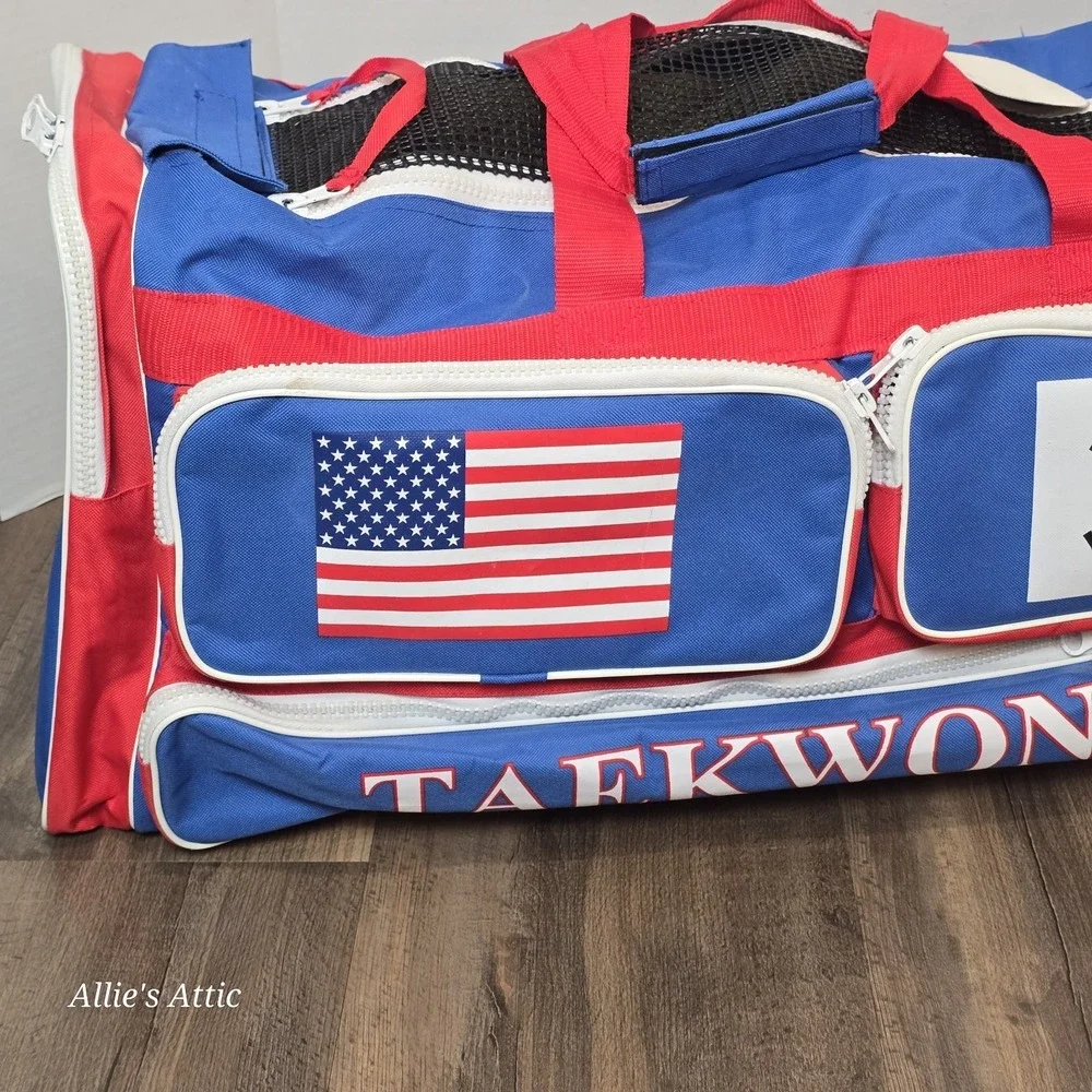Taekwondo Black Belt Academy Duffle ATA Sparring Gear Bag Martial Arts 26x13